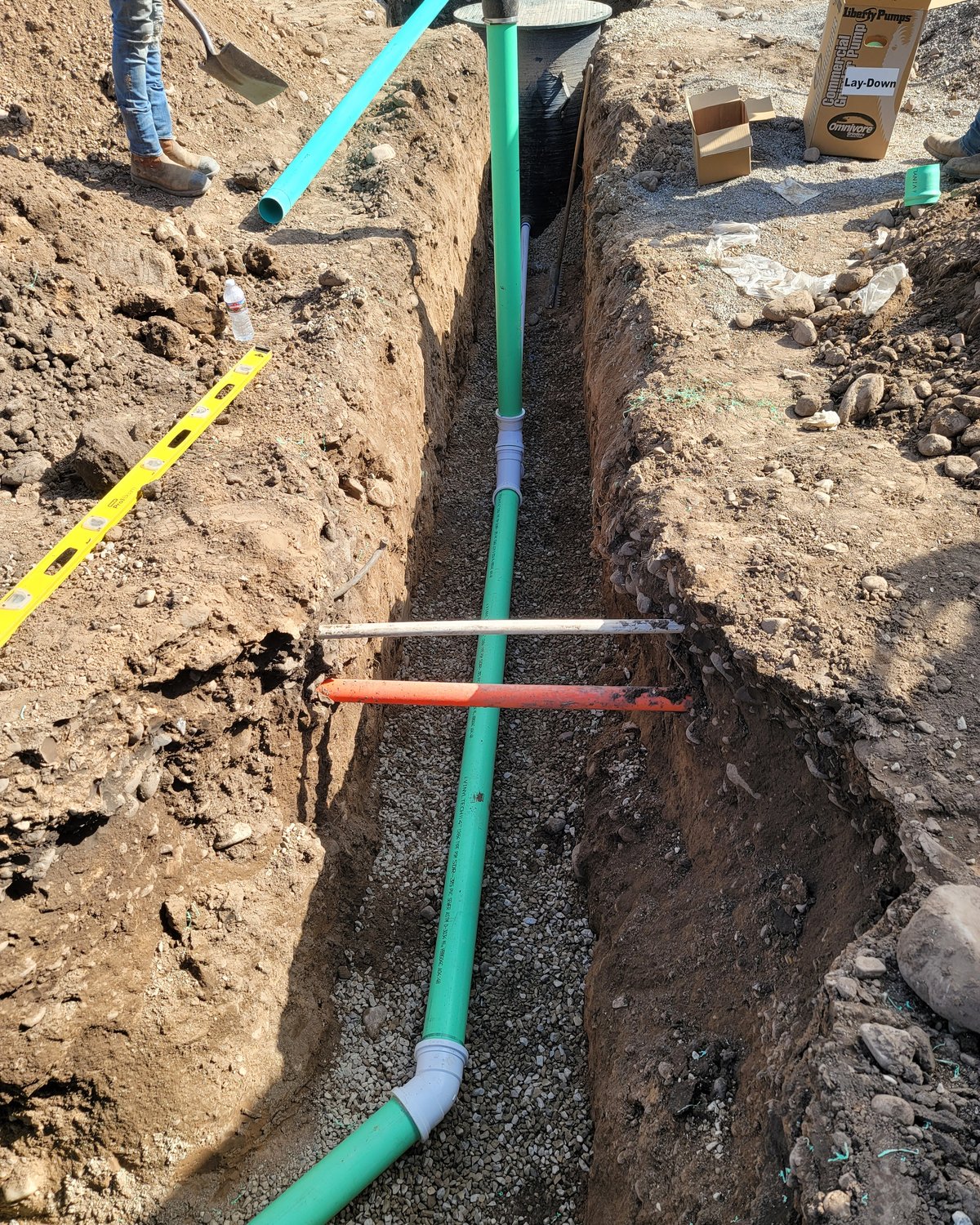 Electrical conduit run in trench