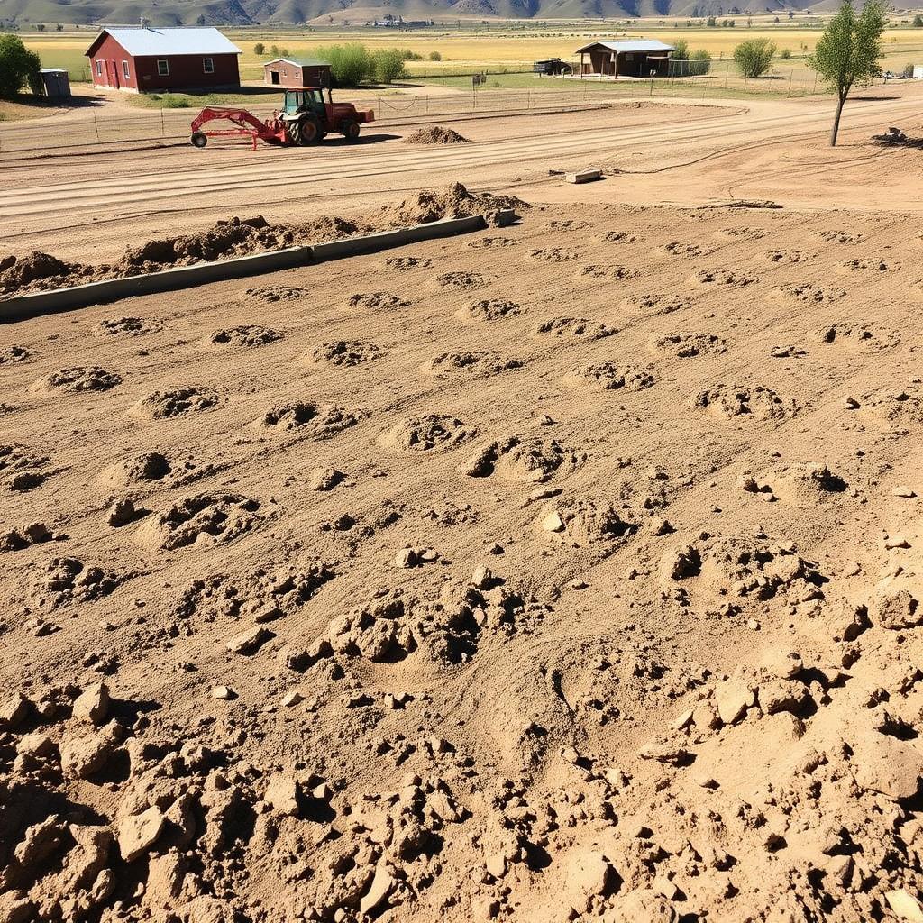 Prepared building pad for a shop or shed